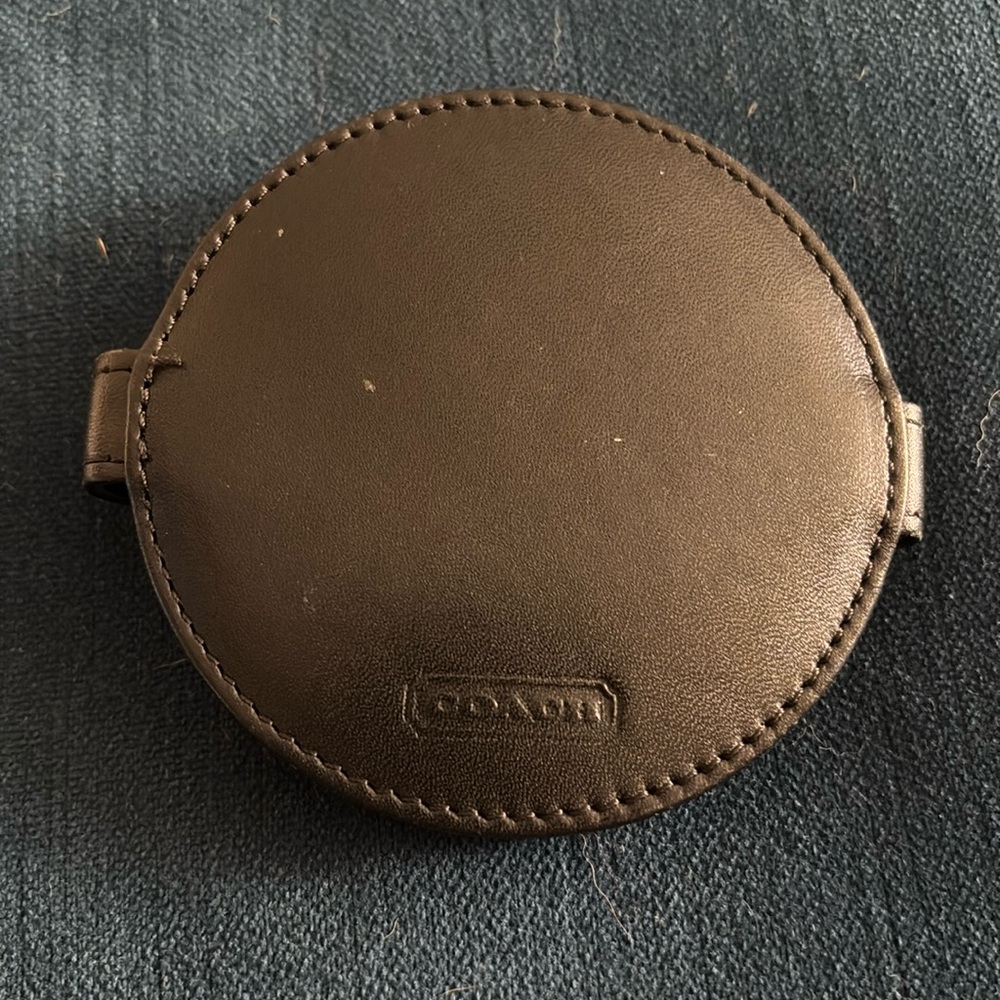 vintage Coach leather compact mirror